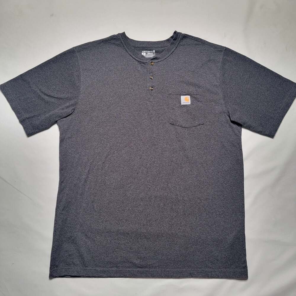 Carhartt Loose Fit Short-Sleeve Henley Pocket T-Shirt Charcoal Heather XL Tall